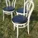 Série de 4 chaises bistrot Thonet blanches et noires