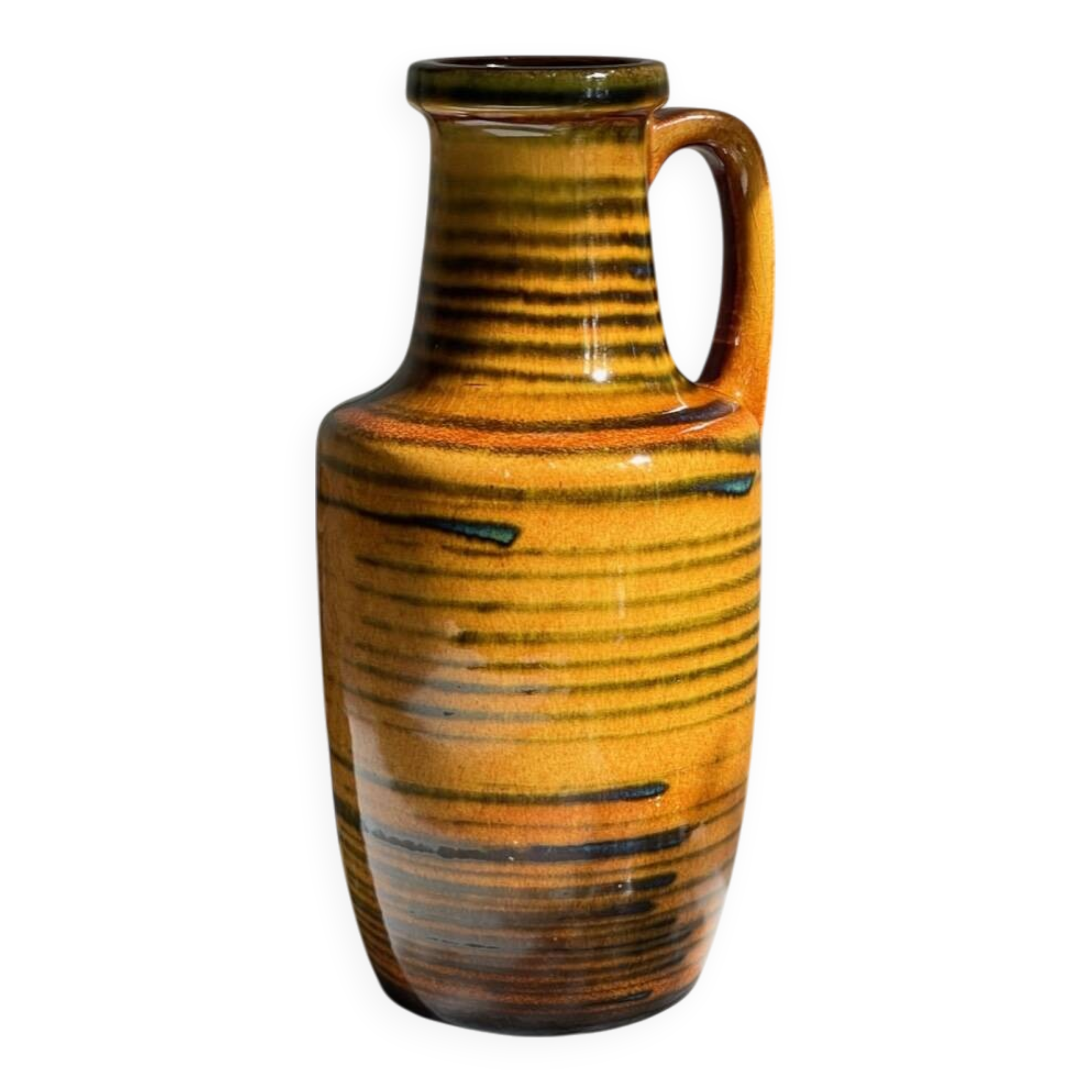 Vintage glazed ceramic amphora vase – west germany