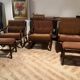 Vintage 70s velvet rattan set.