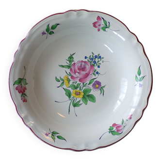 Plat creux Lunéville KG réverbère roses