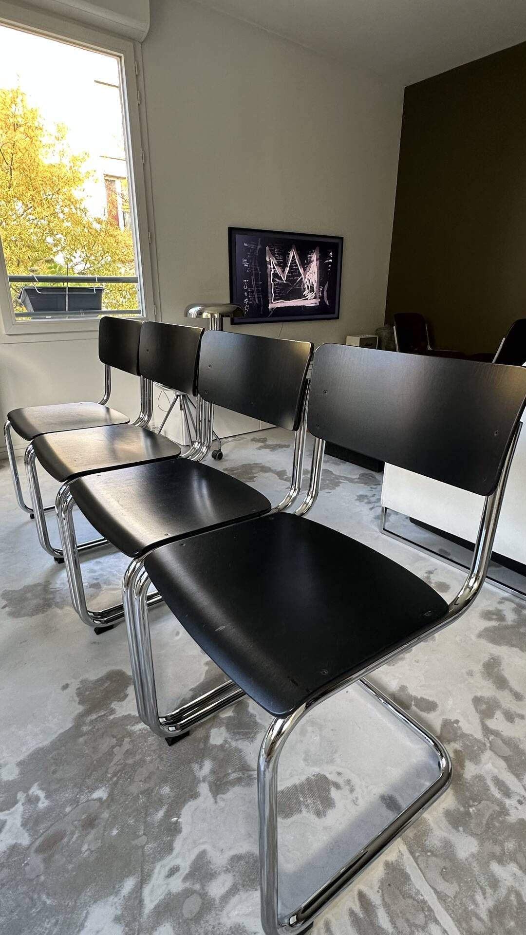 Magnificent set of 4 s43 thonet chairs.
