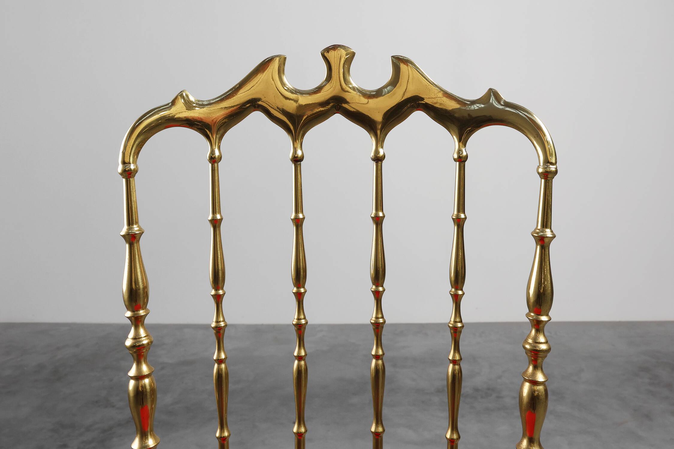 Hollywood Regency Brass Chiavari Chair by Giuseppe Gaetano Descalzi, Italy,