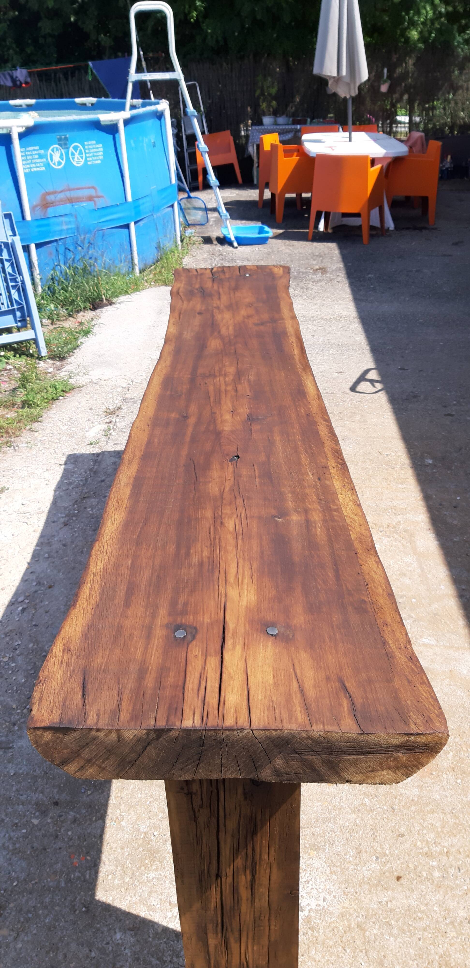 Industrial wood console