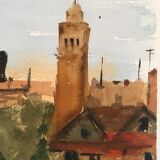 Aquarelle sur papier Arches Milano