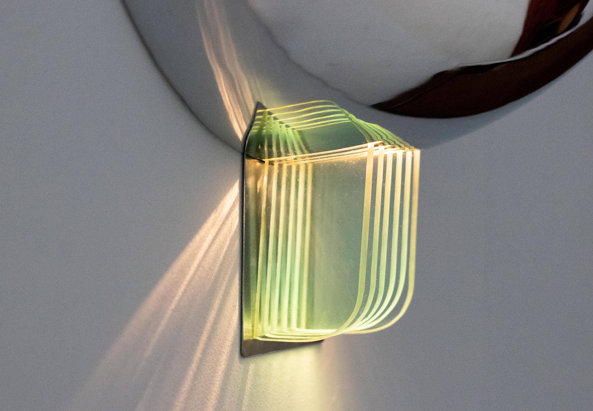 Chrome and crystal wall light, Italy, 1960s