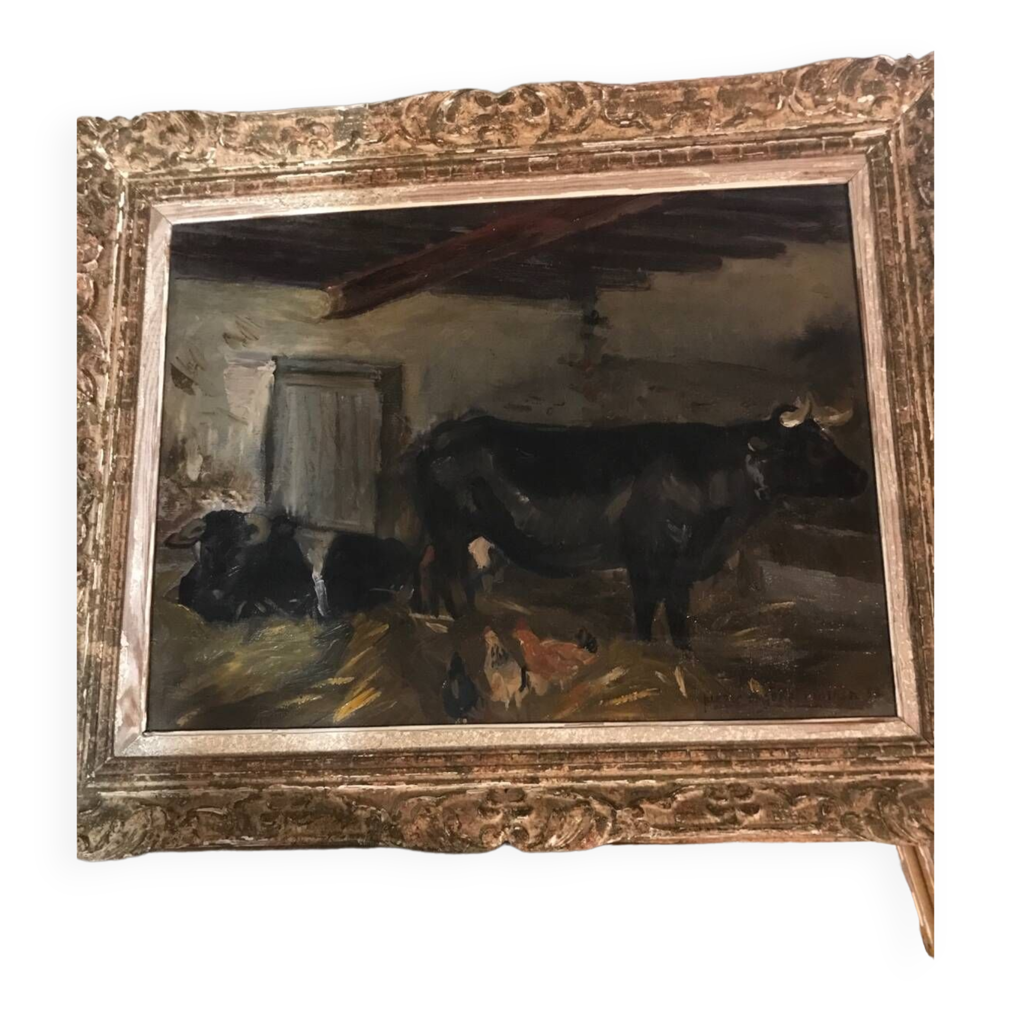 Ancienne Crèche D’étable Avec Mangeoires à Vaches – 4 Emplacements – Déco Vintage