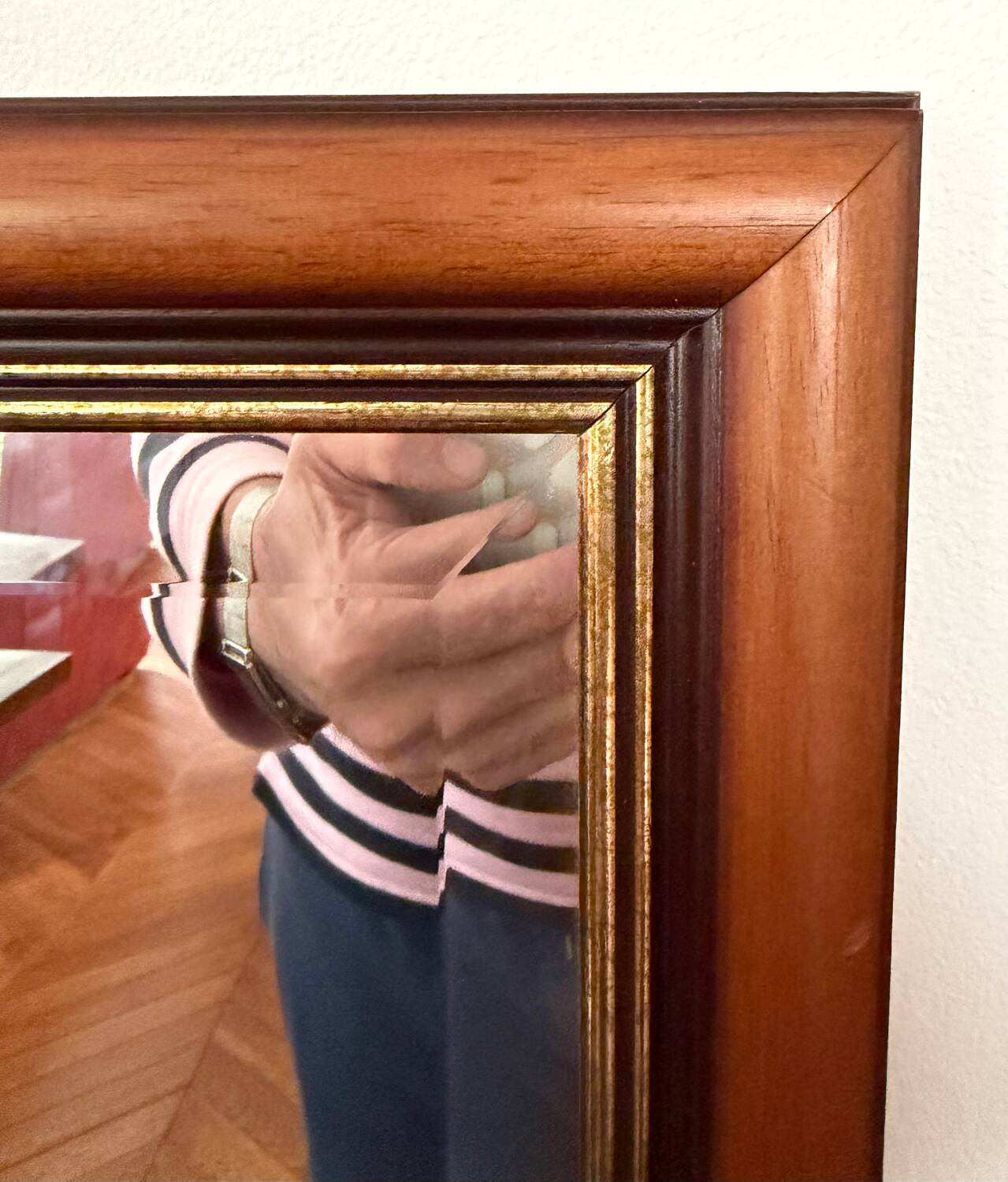 Miroir biseauté en bois