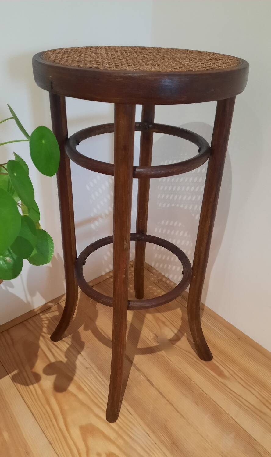 Cane wood stool