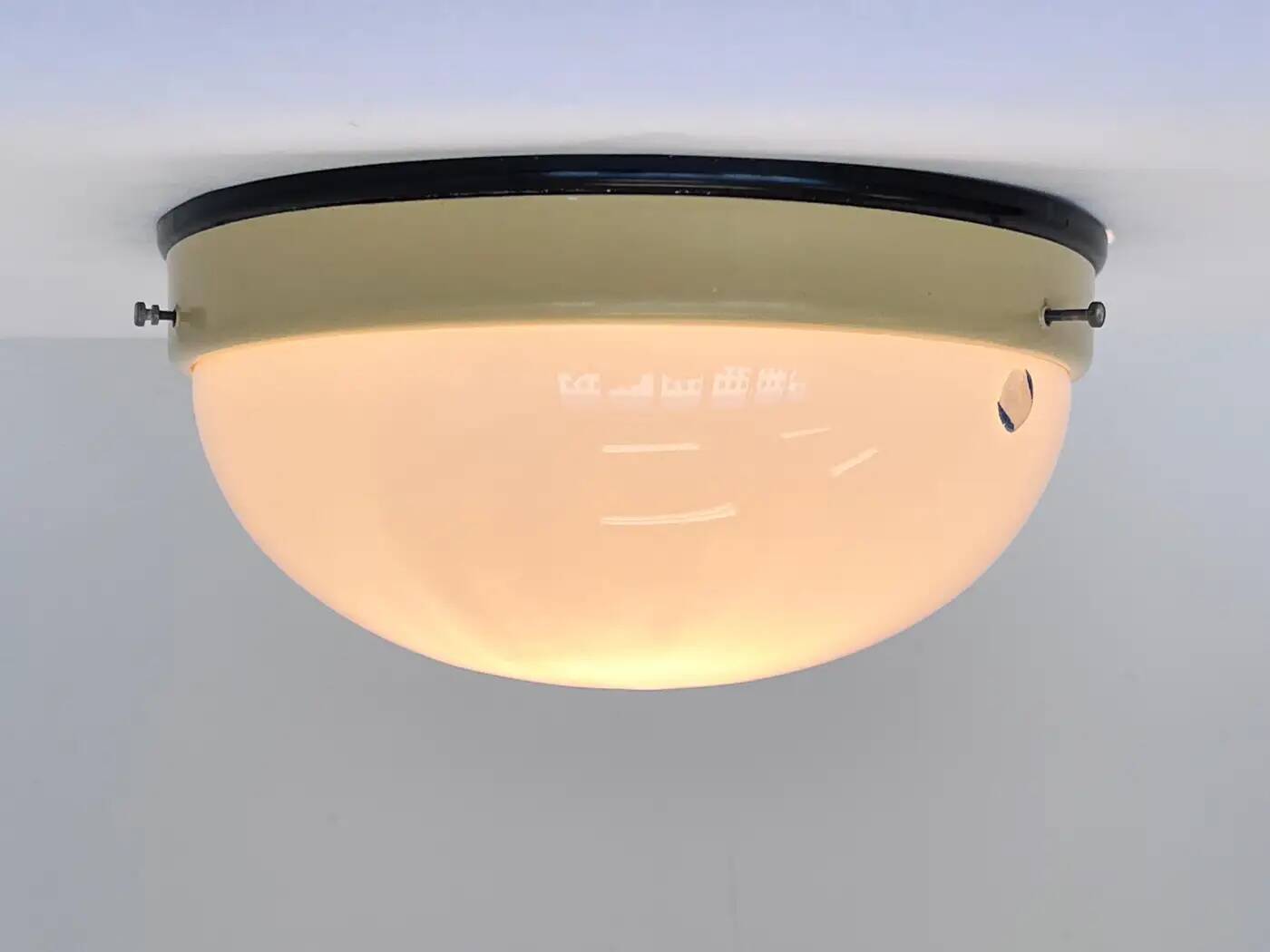 Pair of bakelite Bauhaus ceiling light or flush mounts, 1940s