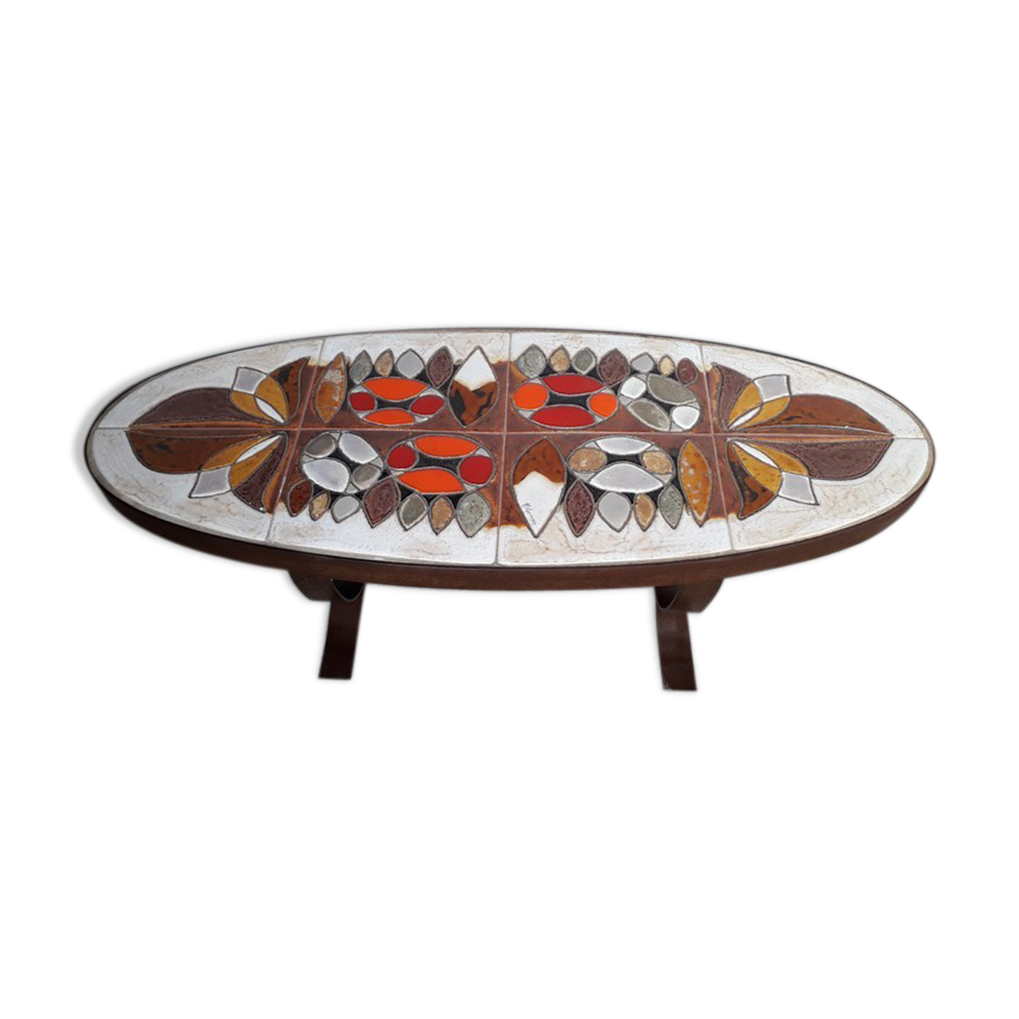 Ceramic coffee table period 1960 vintage / Corroyez