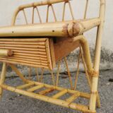 Pair of vintage rattan bedside tables
