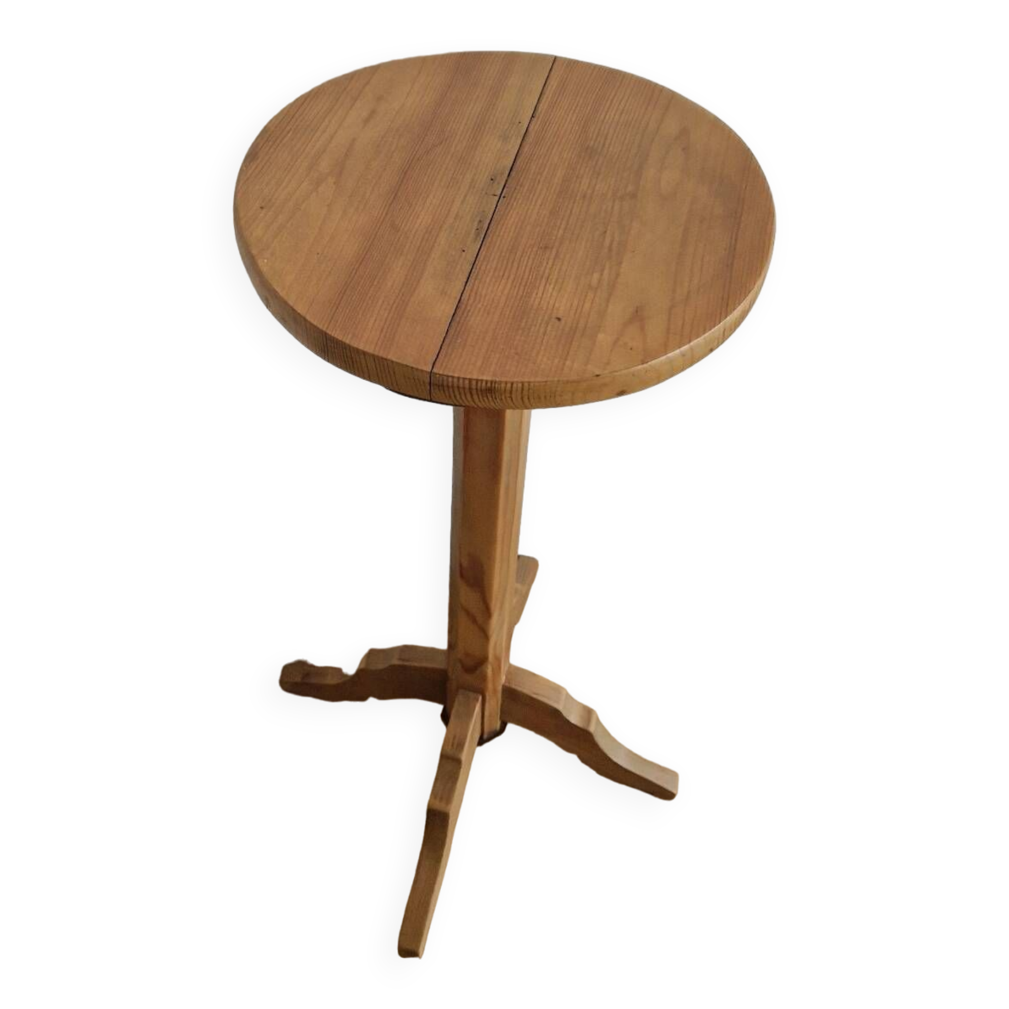 Solid pine wood pedestal table 1940s