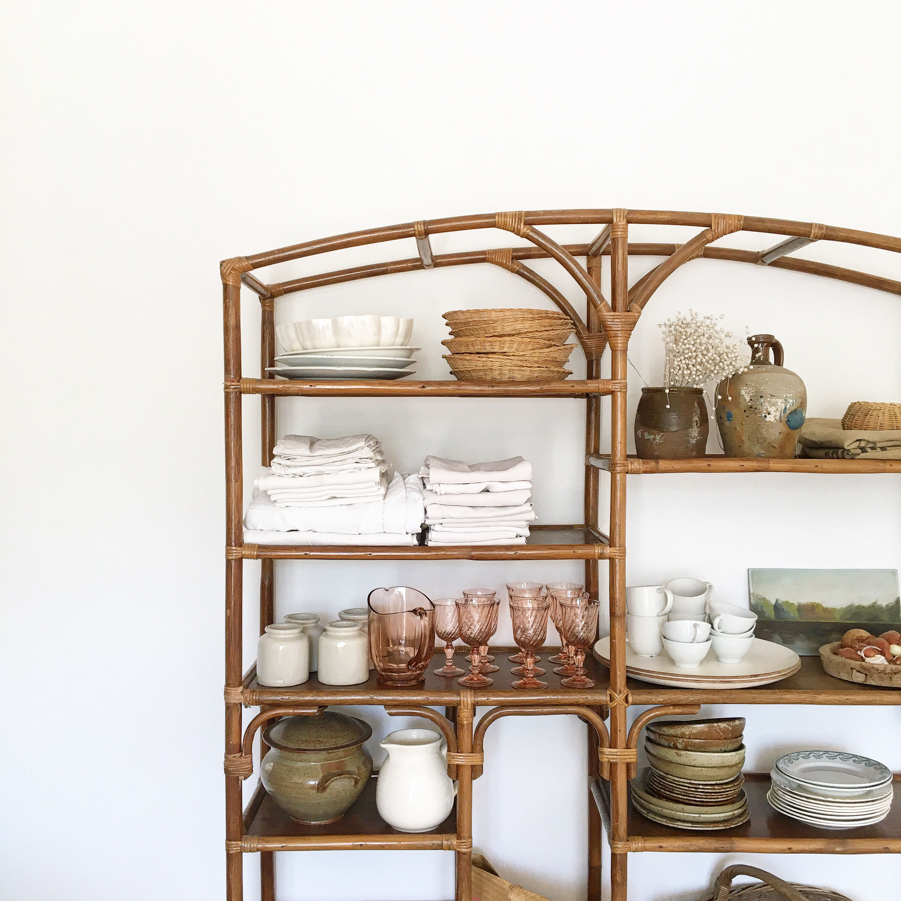 Rattan shelf