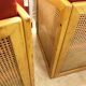 Pair of vintage wooden and caned armchairs – 1980
