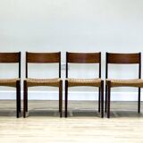 Danish chairs in teak and paper cord by Poul Volther (1960)