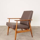 Fauteuil vintage cuir vegan marron conception moderne