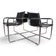 Ensemble de 4 chaises visiteur Matteo Grassi en cuir/chrome, chaises cantilever, 1970.
