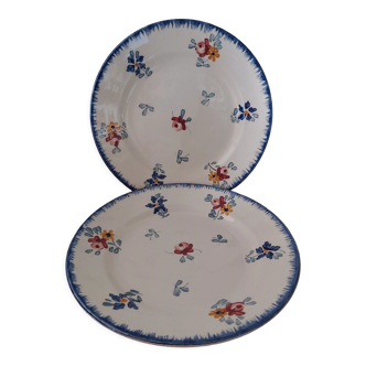 Dessert plates Sarreguemines décor Flowers of Alsace