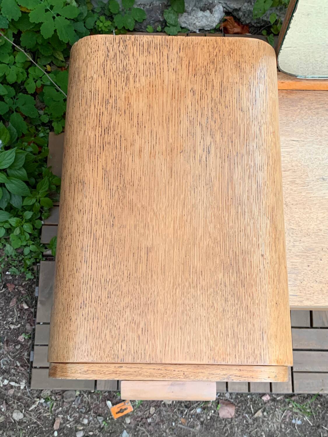 Art Deco dressing table in raw oak produced by Tatra Nabytok Czechoslovakia 1950