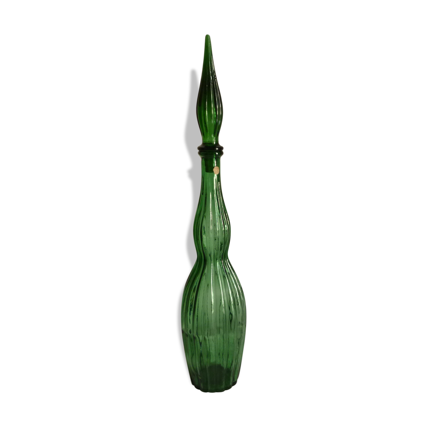 Green ribbed oblong pitcher of the 1960s