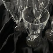 6 flûtes à champagne cristal verres à pieds ancien