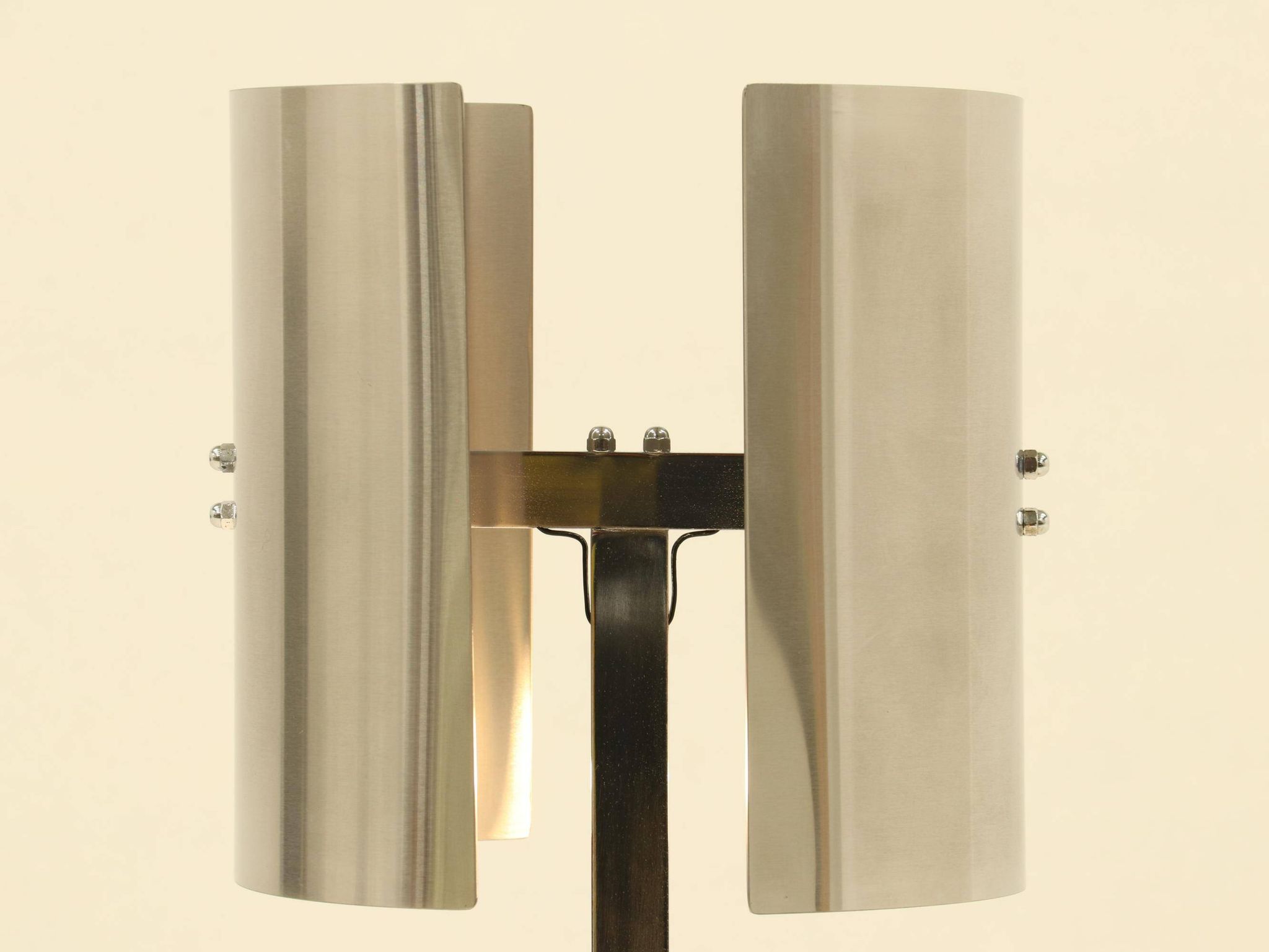 Rare Table Lamp in Stainless Steel by J. Bouvier, France, 1970s