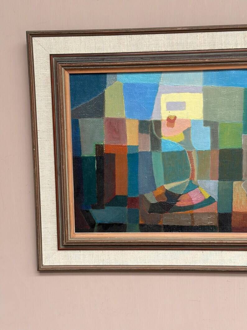 Original Oil on Swedish Panel – "The Snake Charmer" by Ragnar Ring (1908–1999) – Signed – Vintage and Framed – 38 × 60 cm (15" × 23.6")