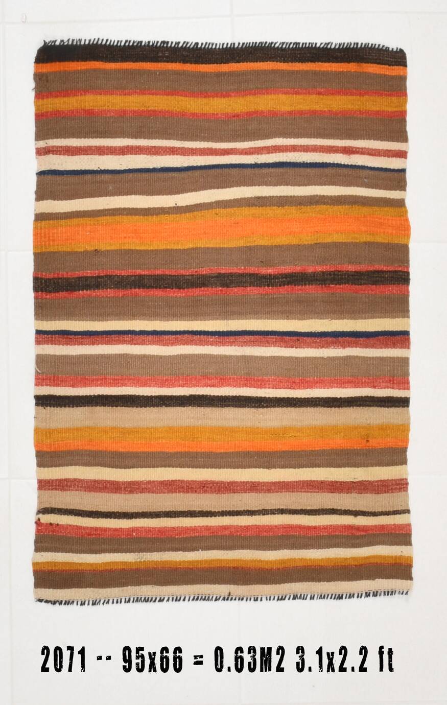 2x3 Multicolor Small Size Anatolian Kilim Rug, 66x95