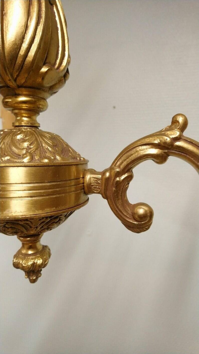 Louis xv bronze 3 branch chandelier vintage timeless elegance