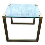 Coffee Table in Brass and Metal, 1980s