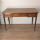 Antique Louis XVI style vintage desk, leather, brass, cherry wood