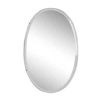 Miroir biseauté ovale années 50