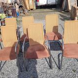 6 chairs in chrome metal effezeta Italy 70s