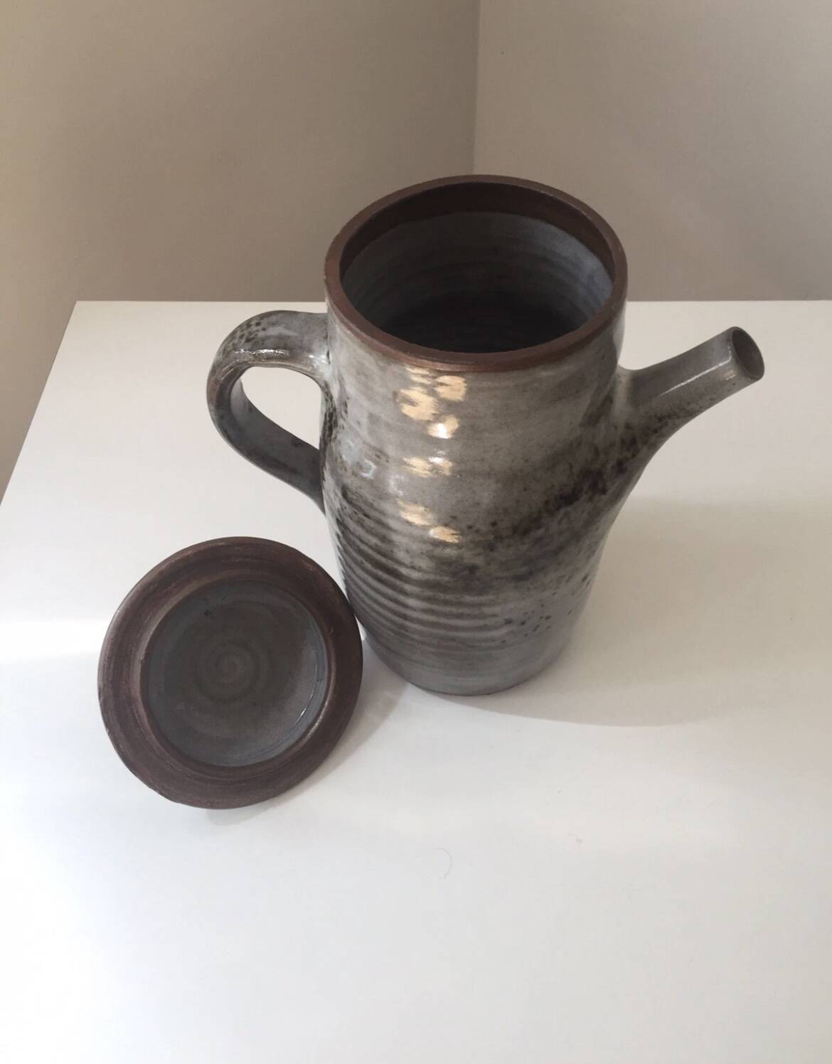 Beautiful stoneware coffee pot from the loir region, 1950s, thierry and chantal robert