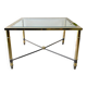 Table Basse Laiton et Verre biseauté carré vintage