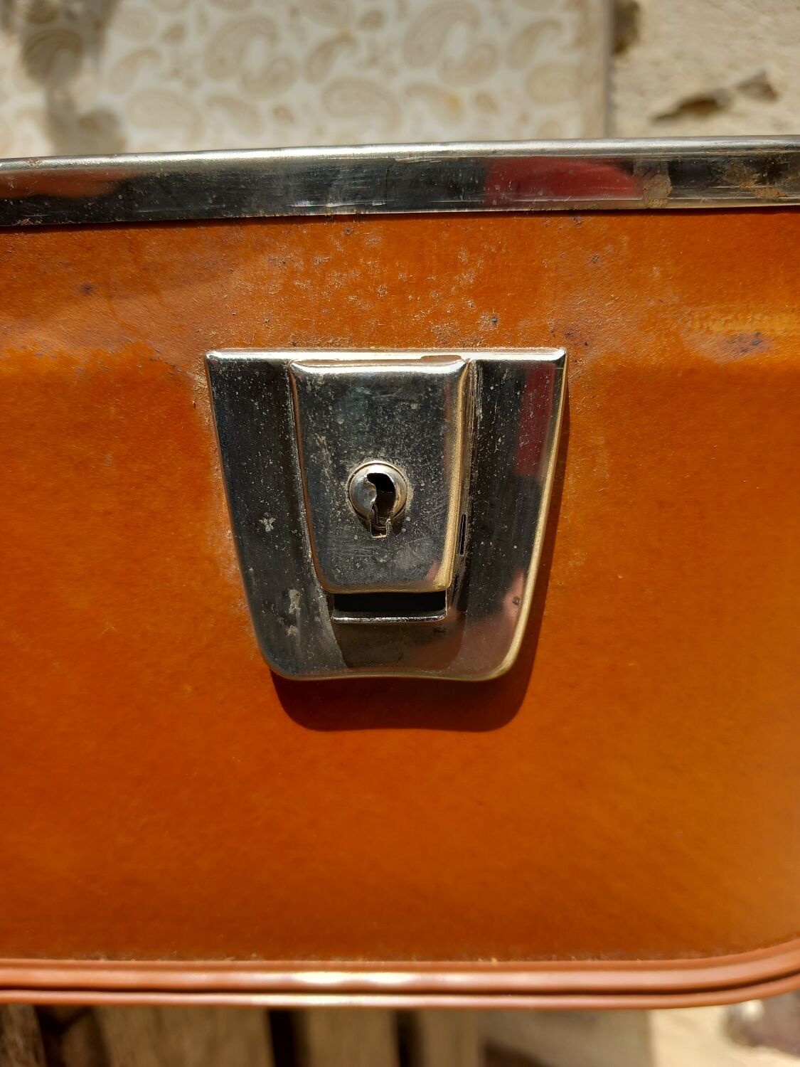 Small antique cardboard suitcase