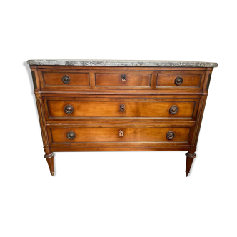 Chest of drawers solid cherry tree top marble