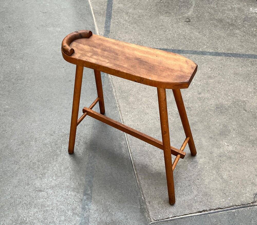 Vintage wooden shoe rack with grease, mid-century, 1950s.