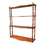 Large old wall shelf in turned wood, Napoleon III / XIXth era