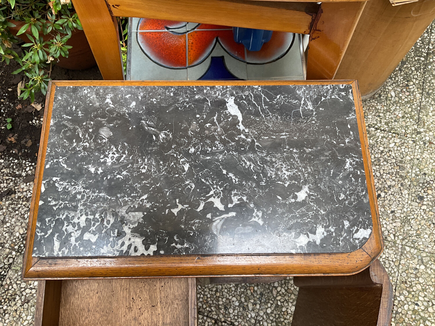Vintage marble nightstand