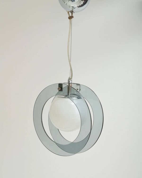 Suspension Space age en verre et opaline, 1970-1980