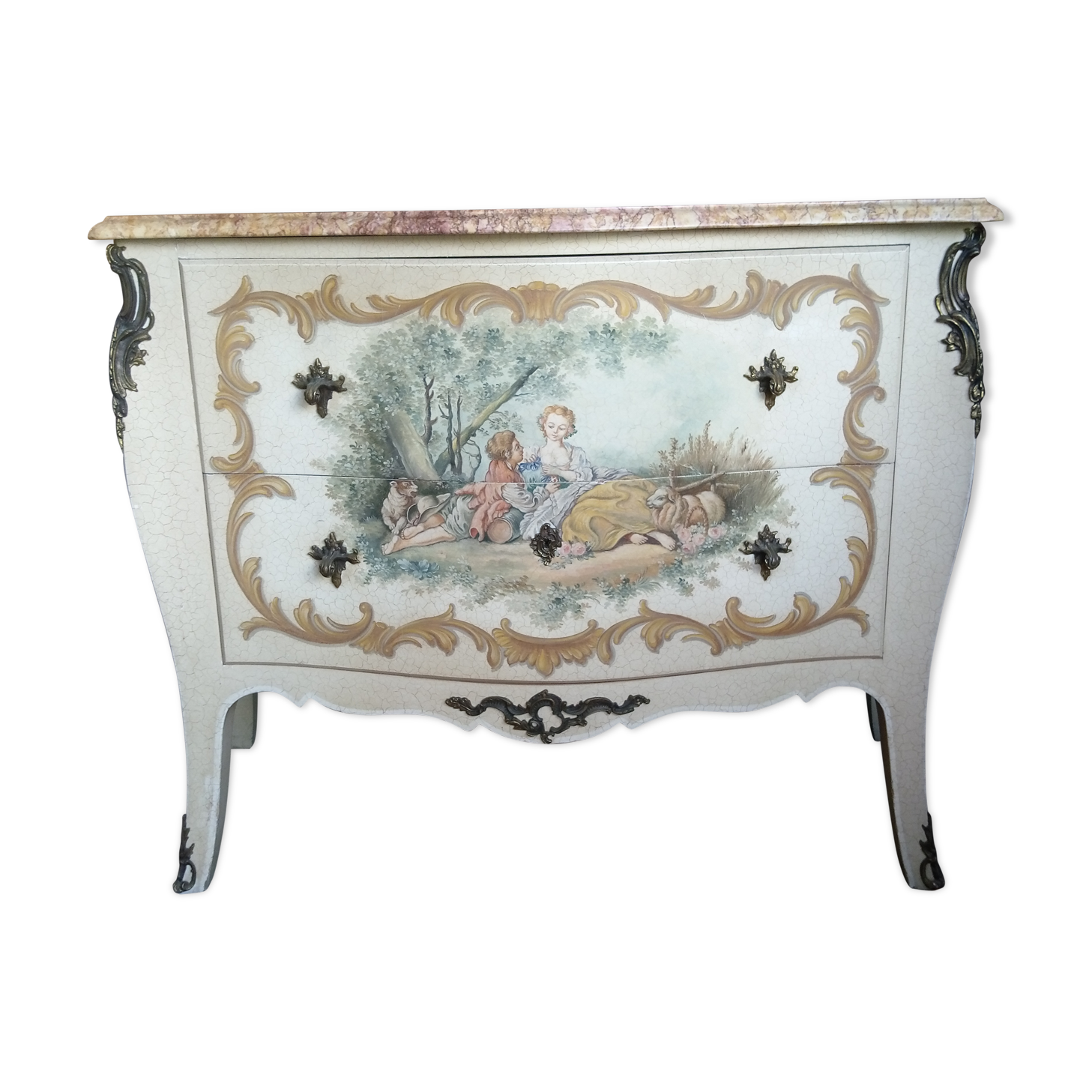 Curved Venetian Rococo style dresser