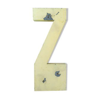 Lettre d'enseigne vintage jaune Z