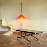 Coffee table 70s glass and chrome