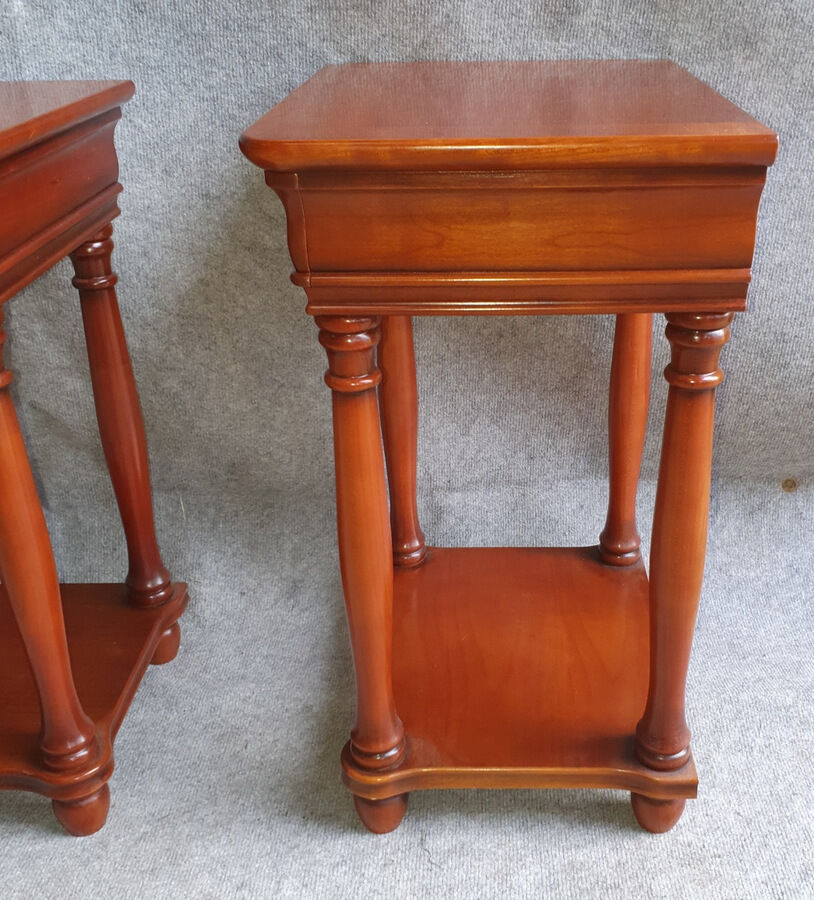 2 bedside tables in stained wood