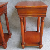 2 bedside tables in stained wood