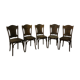 Suite de 5 chaises vintage J.J Khon en chêne