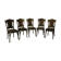 Suite de 5 chaises vintage J.J Khon en chêne