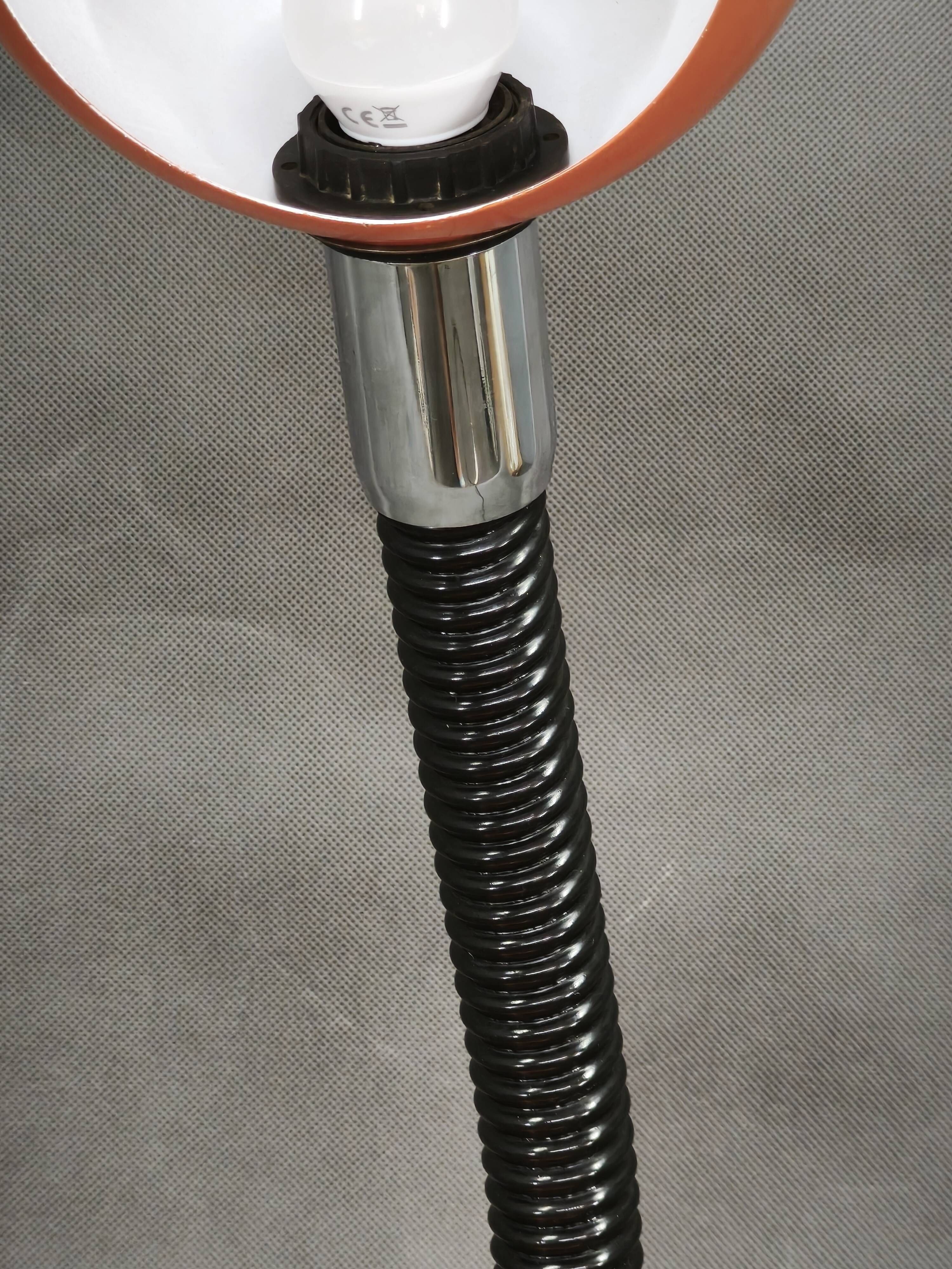 1970s Italian Orange Space Age Adjustable Gooseneck Table Lamp