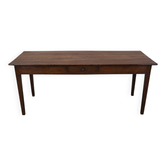 Antique Fruitwood 19th Century French Rustic Farmhouse Dining Table